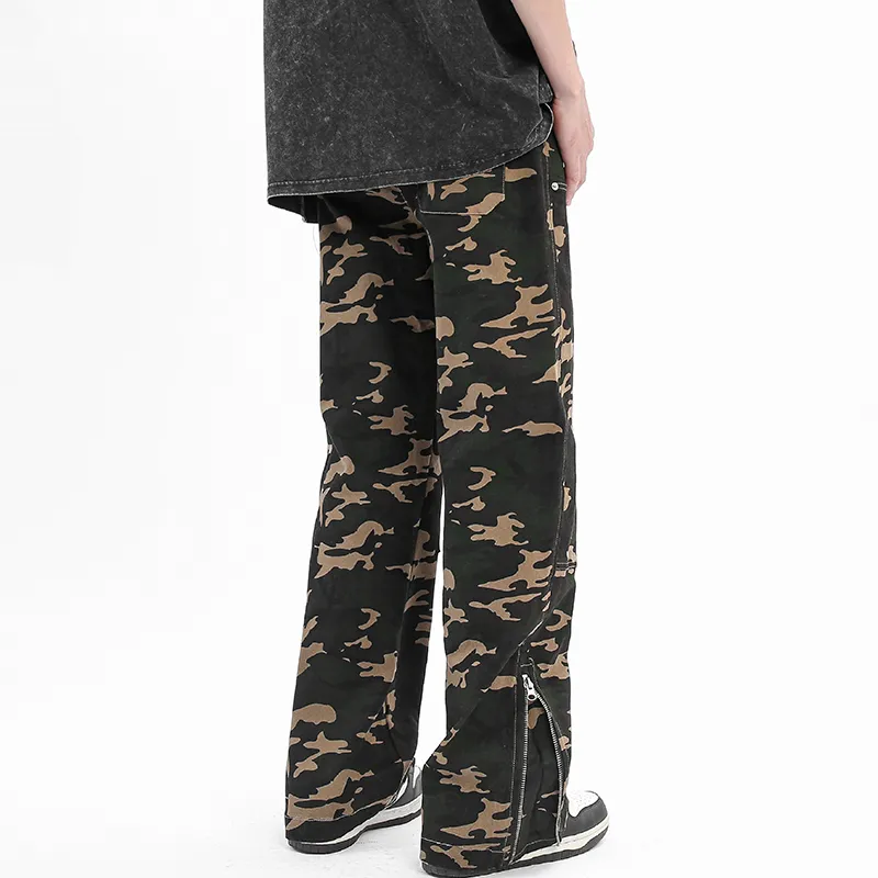WANCHAO CP Casual Pants Unisex Gray Green Camouflage-4