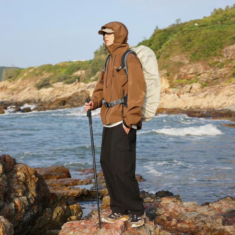 KOUEMGI Lace-Up Waterproof And Windproof Windbreaker Jacket Unisex-13