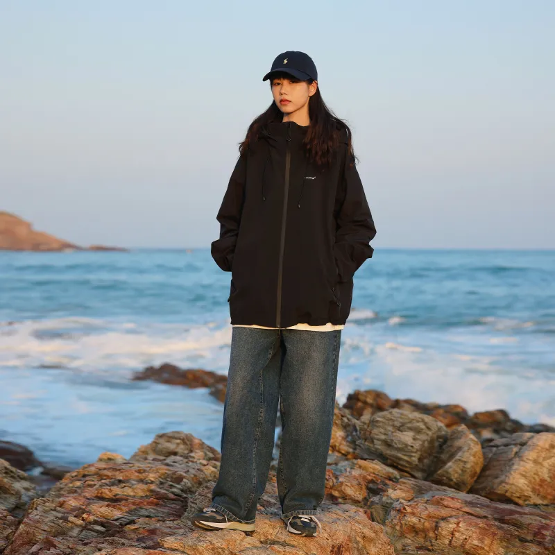 KOUEMGI Lace-Up Waterproof And Windproof Windbreaker Jacket Unisex-8
