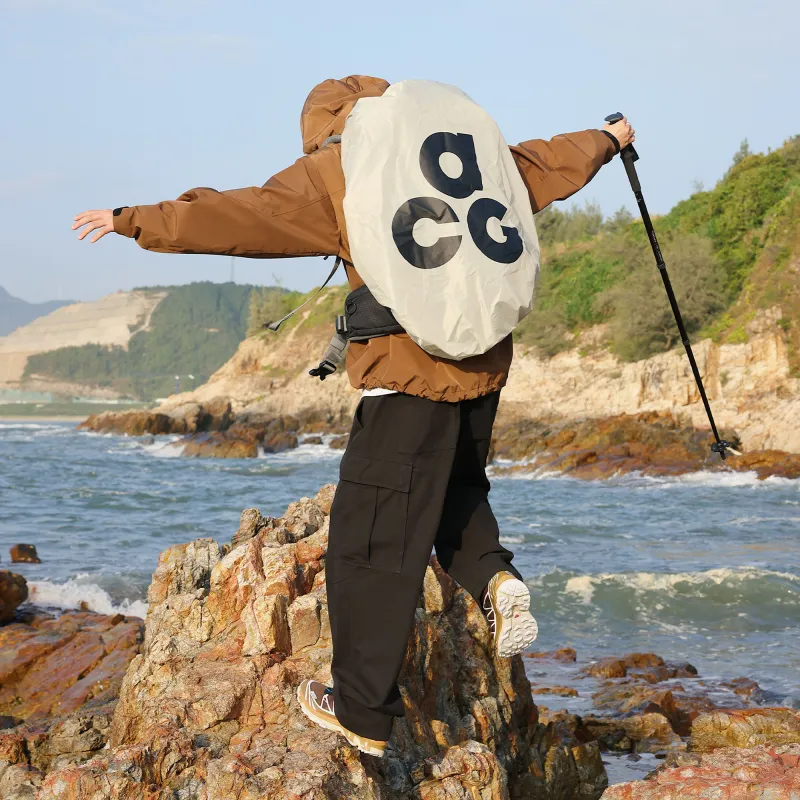 KOUEMGI Lace-Up Waterproof And Windproof Windbreaker Jacket Unisex-12