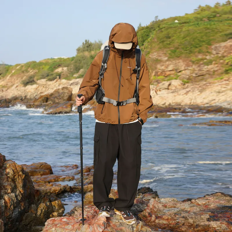 KOUEMGI Lace-Up Waterproof And Windproof Windbreaker Jacket Unisex-14