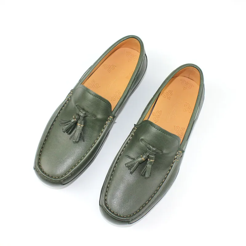 MYFULER Durable Breathable Low Top Casual Shoes Men's Matcha Green-2