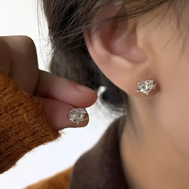 CLARKIA FLOWER S999 Fine Silver Stud Earrings Women's-4