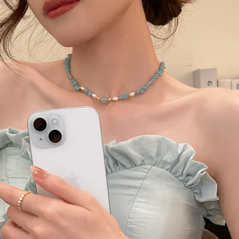 CLARKIA FLOWER Chalcedony Necklaces Women's-4