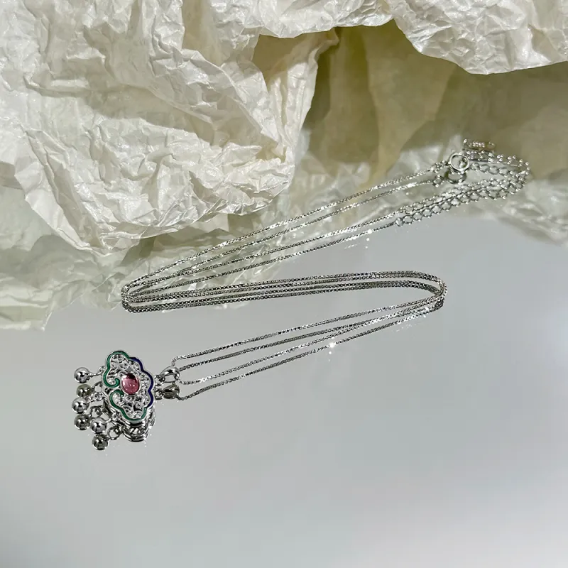 CLARKIA FLOWER 925 Sterling Silver Necklaces Women's-1