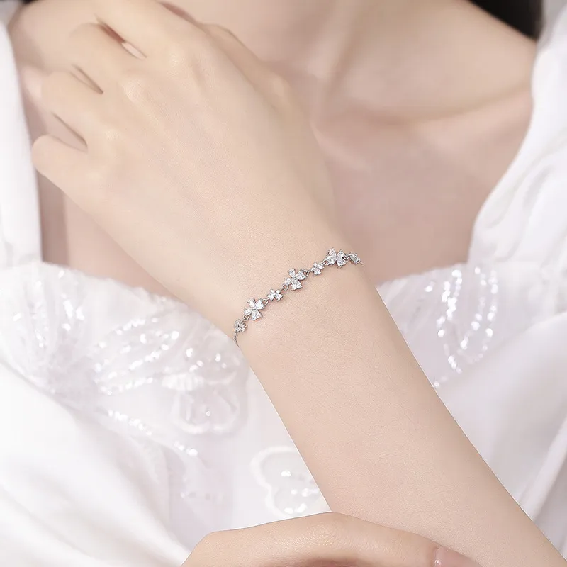 CLARKIA FLOWER S925 Silver Bracelets Women's-4