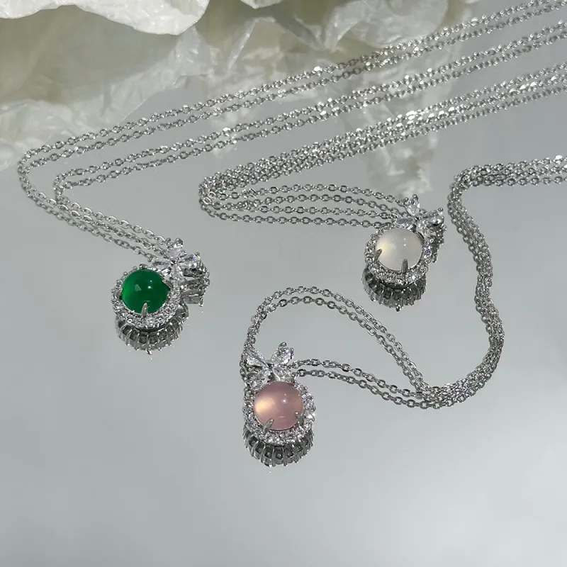 CLARKIA FLOWER Chalcedony Necklaces Women's-11