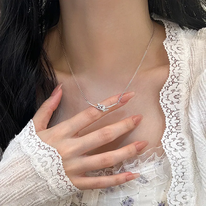 CLARKIA FLOWER S999 Fine Silver Necklaces Women's-4
