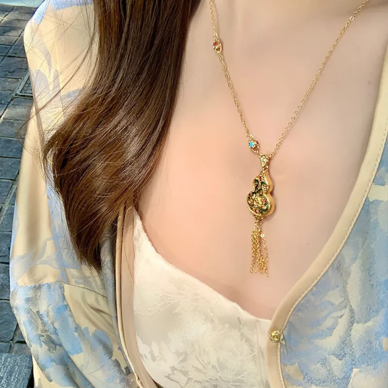 CLARKIA FLOWER Gold Plated Copper Necklaces Women's-3