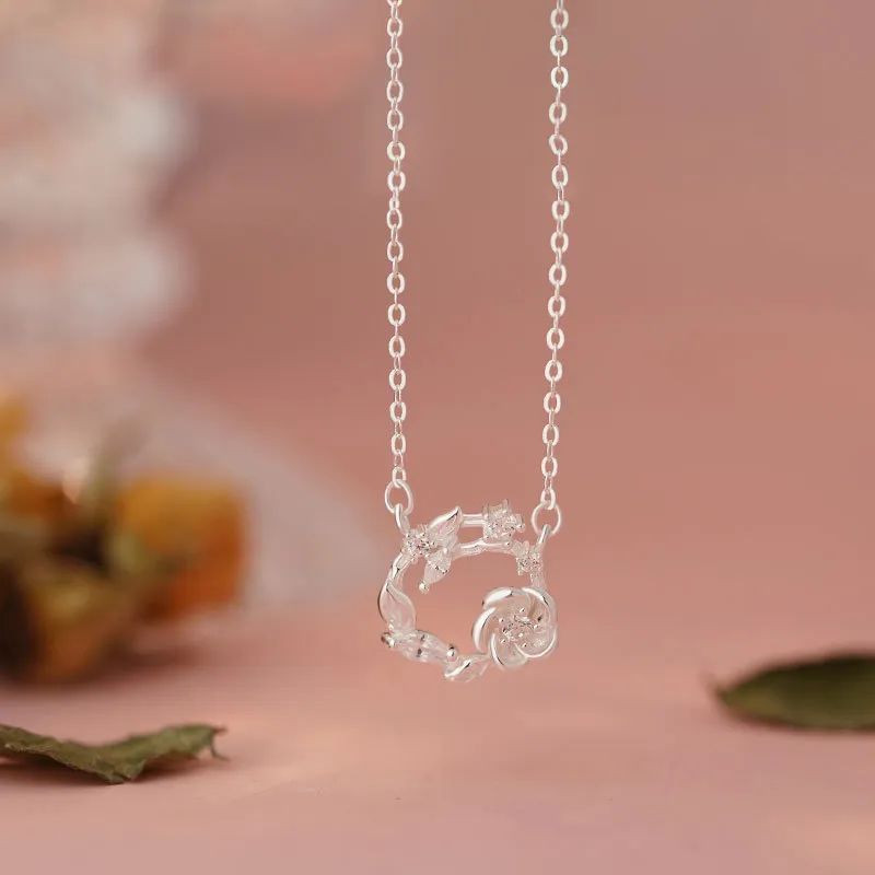 CLARKIA FLOWER S999 Fine Silver Necklaces Unisex-4