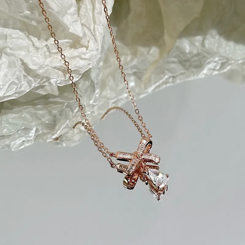 CLARKIA FLOWER S925 Silver Necklaces Women's-4