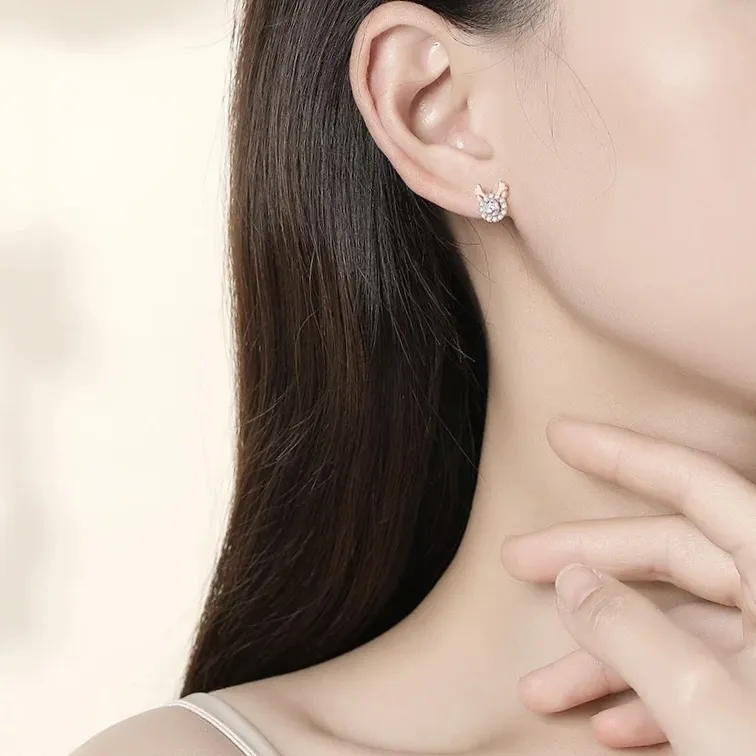 CLARKIA FLOWER Copper Stud Earrings Women's-4