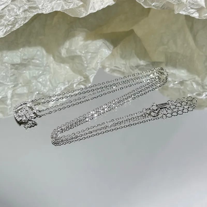 CLARKIA FLOWER 925 Sterling Silver Necklaces Women's-6