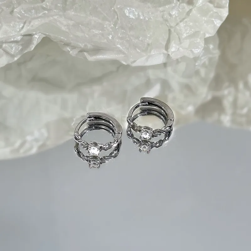 CLARKIA FLOWER Titanium Steel Earrings Unisex-1