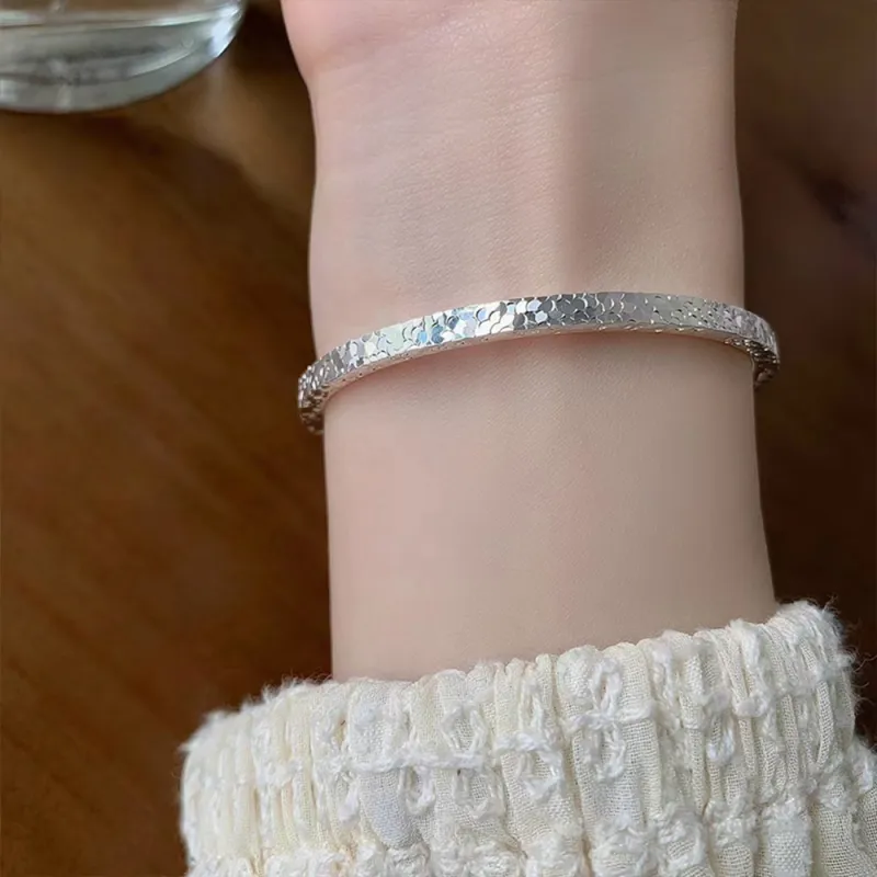 CLARKIA FLOWER 999 Fine Silver Bangles Women's-2