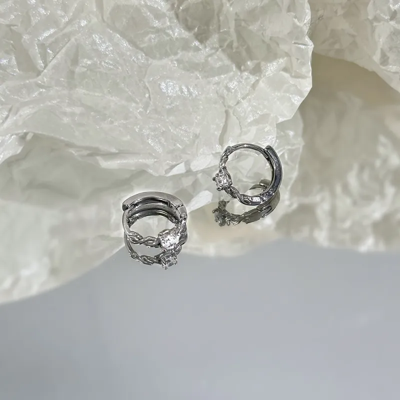 CLARKIA FLOWER Titanium Steel Earrings Unisex-3