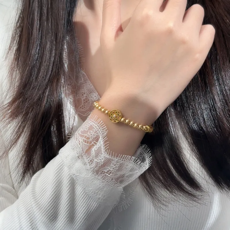 CLARKIA FLOWER Gold Plated Copper Bracelets Women's-1