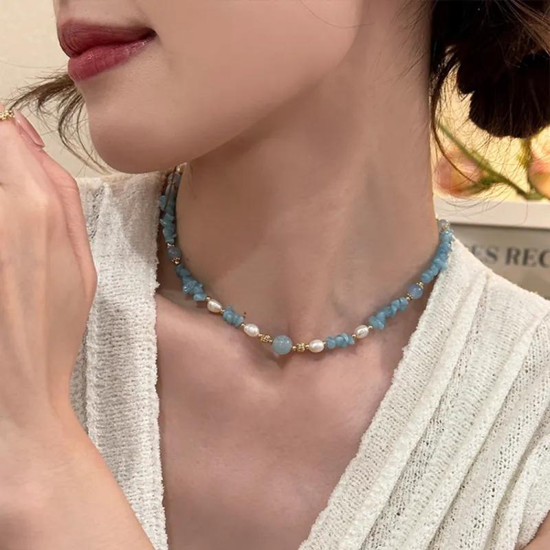 CLARKIA FLOWER Chalcedony Necklaces Women's-5