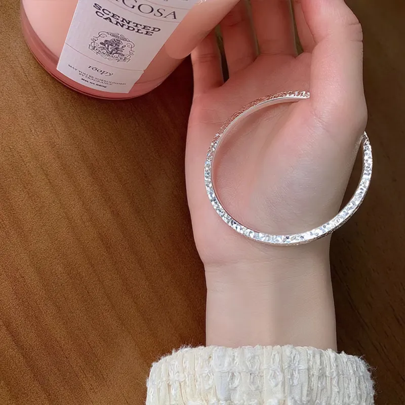 CLARKIA FLOWER 999 Fine Silver Bangles Women's-3