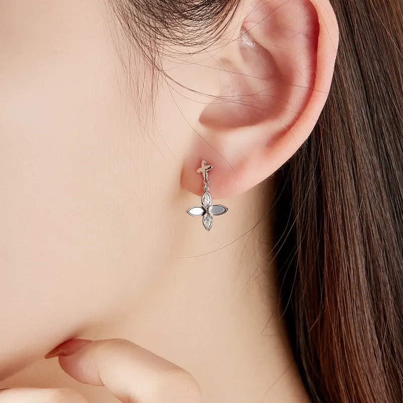 CLARKIA FLOWER 925 Sterling Silver Earrings Women's-2
