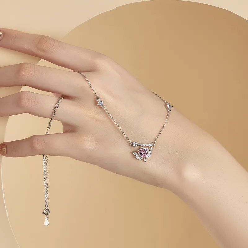 CLARKIA FLOWER 925 Sterling Silver Necklaces Women's-4