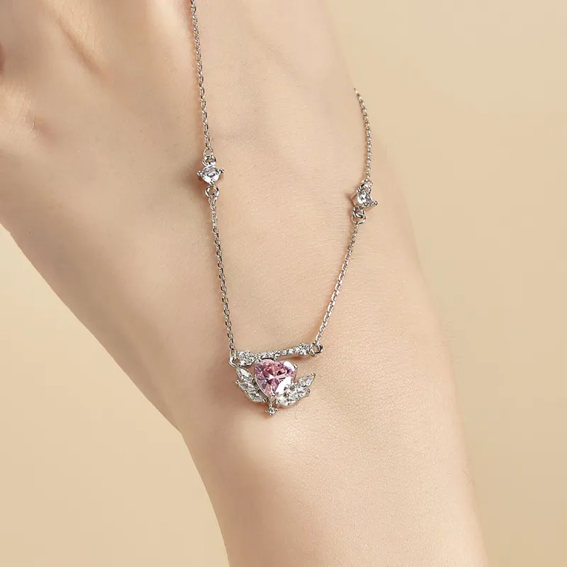 CLARKIA FLOWER 925 Sterling Silver Necklaces Women's-1