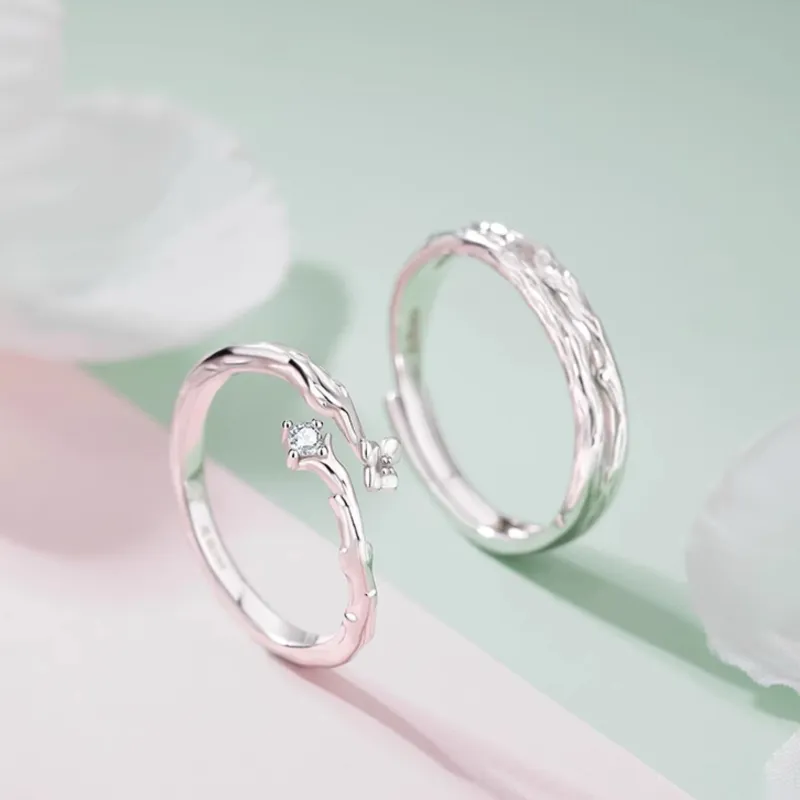 CLARKIA FLOWER S999 Fine Silver Rings Unisex-7