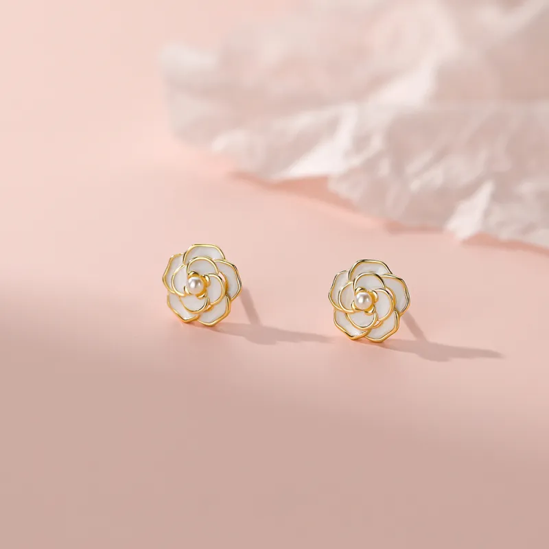 CLARKIA FLOWER 925 Sterling Silver Stud Earrings Women's-1