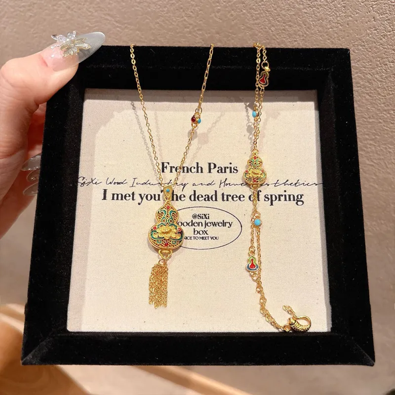 CLARKIA FLOWER Gold Plated Copper Necklaces Women's-5