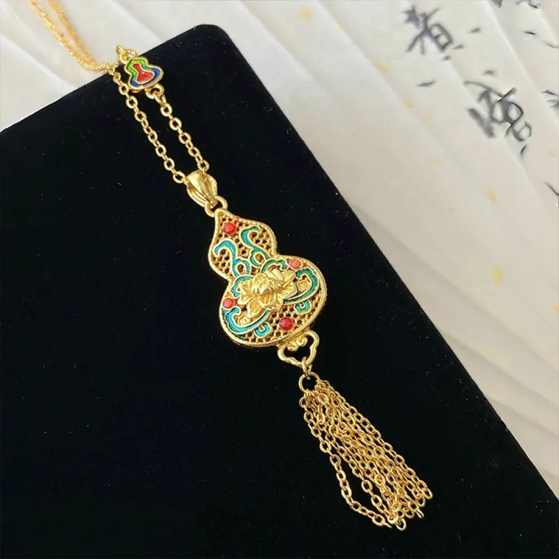 CLARKIA FLOWER Gold Plated Copper Necklaces Women's-4