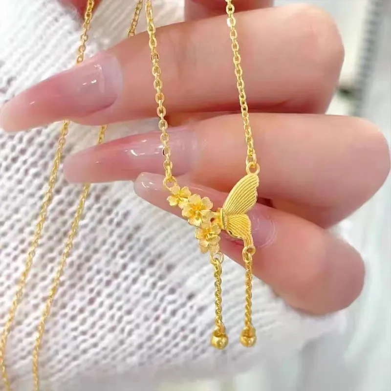 CLARKIA FLOWER Gold Plated Copper Necklaces Women's-6