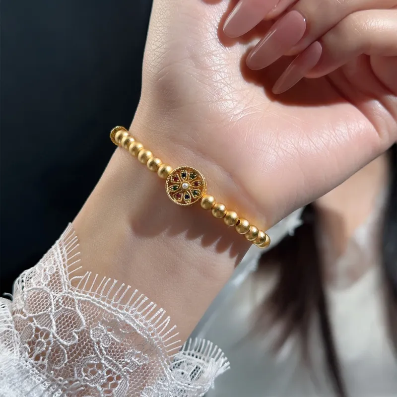 CLARKIA FLOWER Gold Plated Copper Bracelets Women's-4