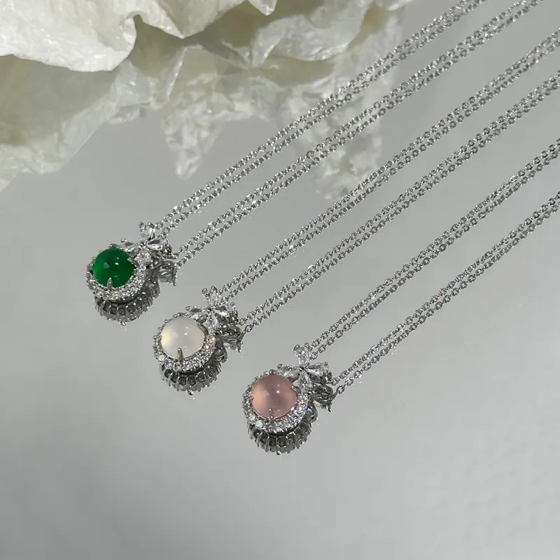 CLARKIA FLOWER Chalcedony Necklaces Women's-7