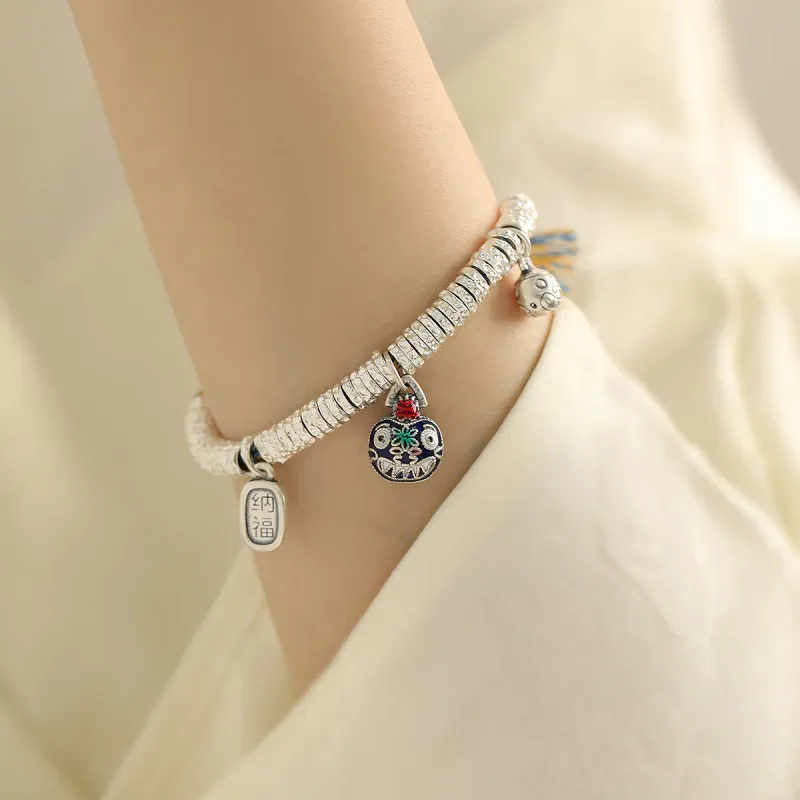 CLARKIA FLOWER 999 Fine Silver Bracelets Unisex-1