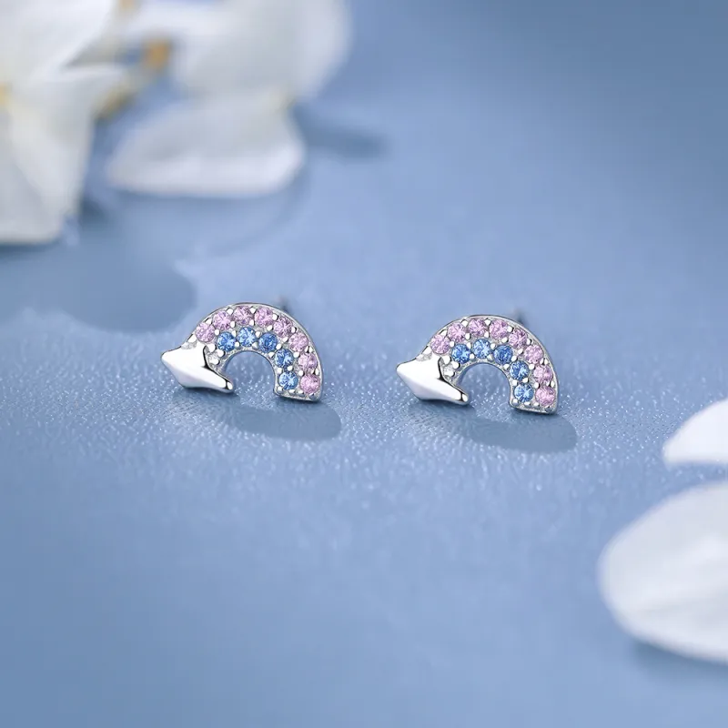 CLARKIA FLOWER 925 Sterling Silver Stud Earrings Women's-4
