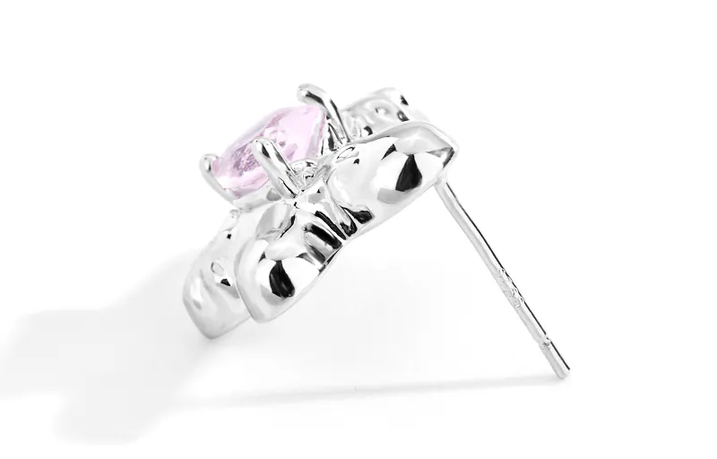 CLARKIA FLOWER 925 Sterling Silver Stud Earrings Women's-6