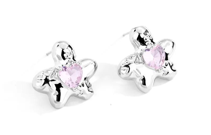CLARKIA FLOWER 925 Sterling Silver Stud Earrings Women's-5