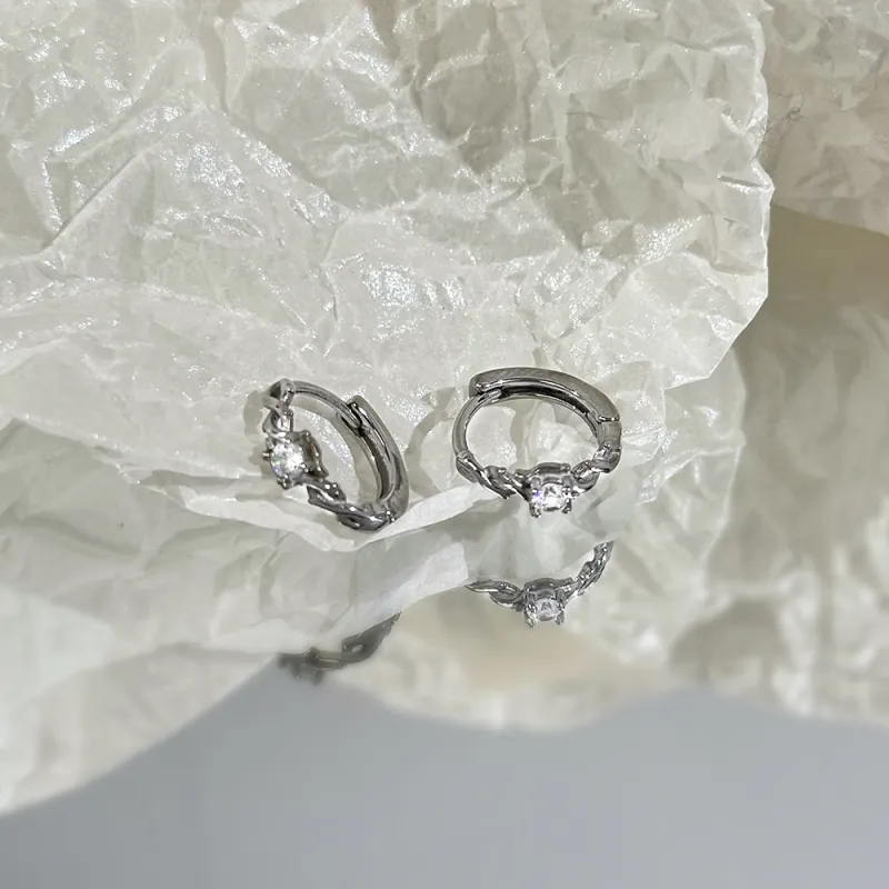 CLARKIA FLOWER Titanium Steel Earrings Unisex-2