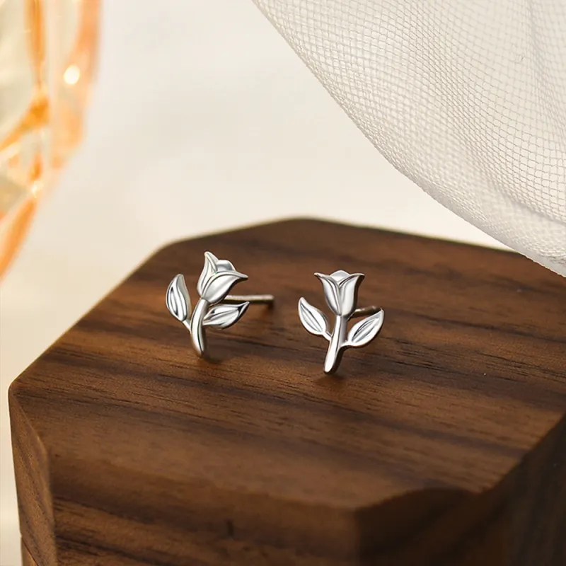 CLARKIA FLOWER 999 Fine Silver Stud Earrings Women's-4