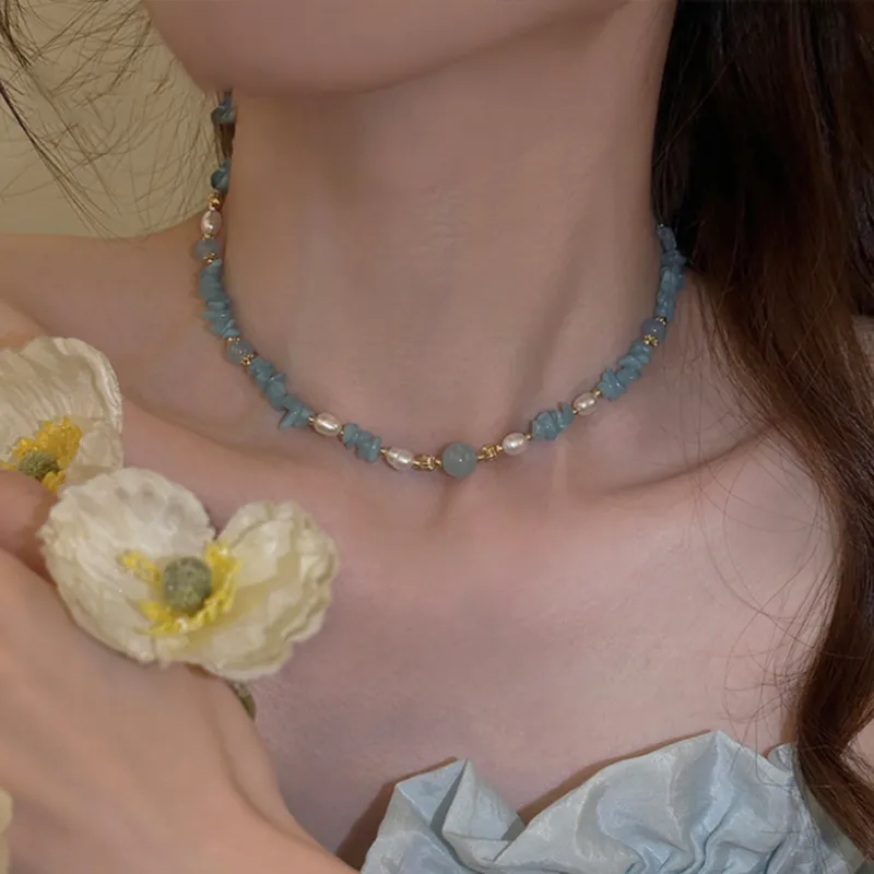 CLARKIA FLOWER Chalcedony Necklaces Women's-3