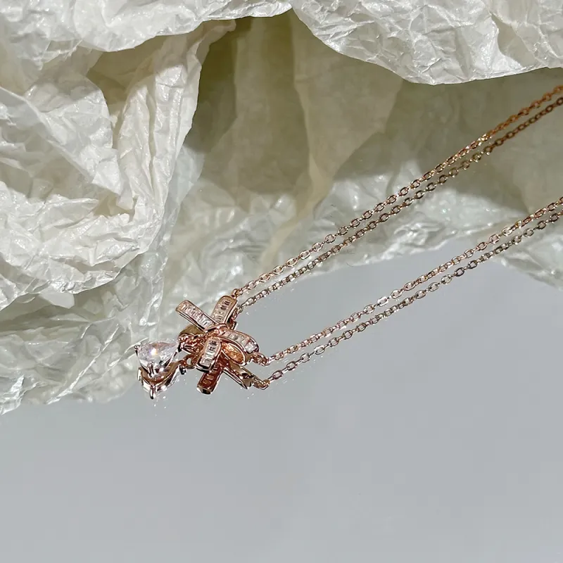 CLARKIA FLOWER S925 Silver Necklaces Women's-5