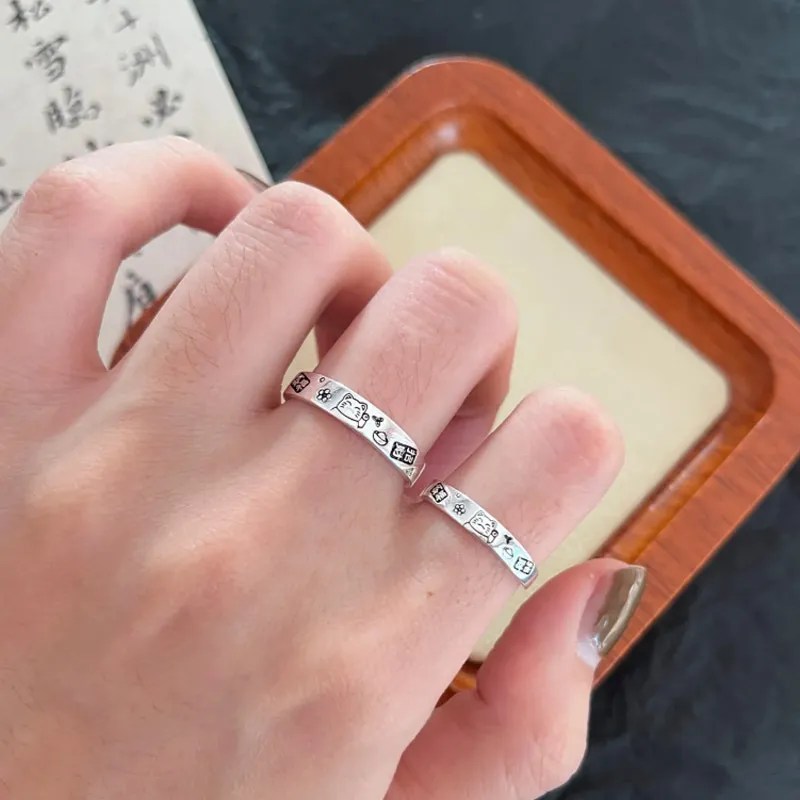 CLARKIA FLOWER S999 Fine Silver Rings Unisex-2