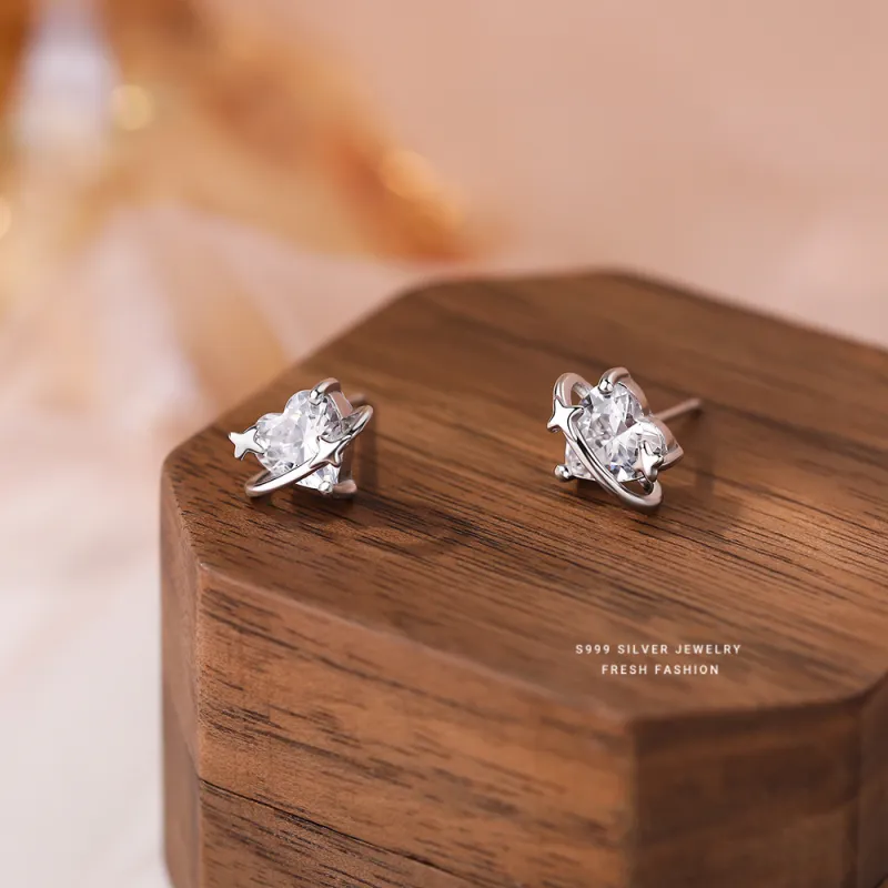 CLARKIA FLOWER S999 Fine Silver Stud Earrings Women's-3