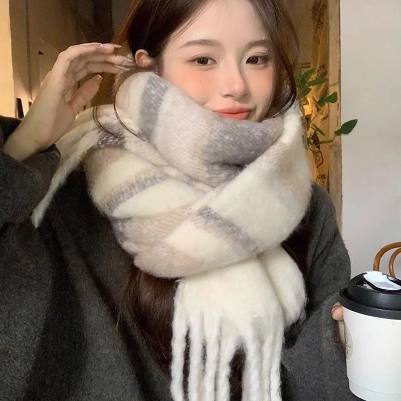 CLARKIA FLOWER Faux Cashmere Knit Scarves Women's-5