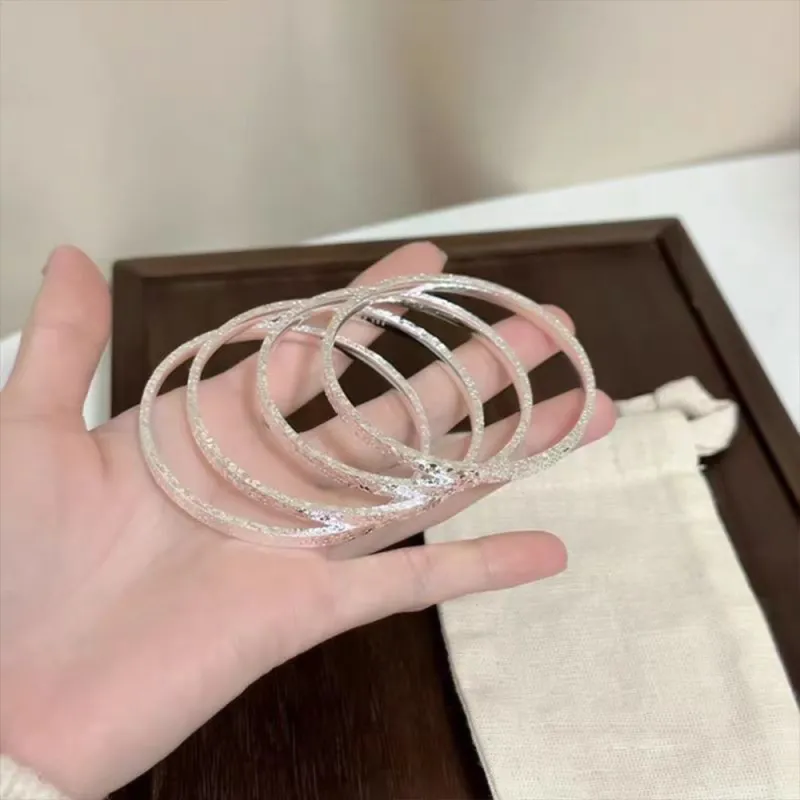 CLARKIA FLOWER 999 Fine Silver Bangles Women's-1
