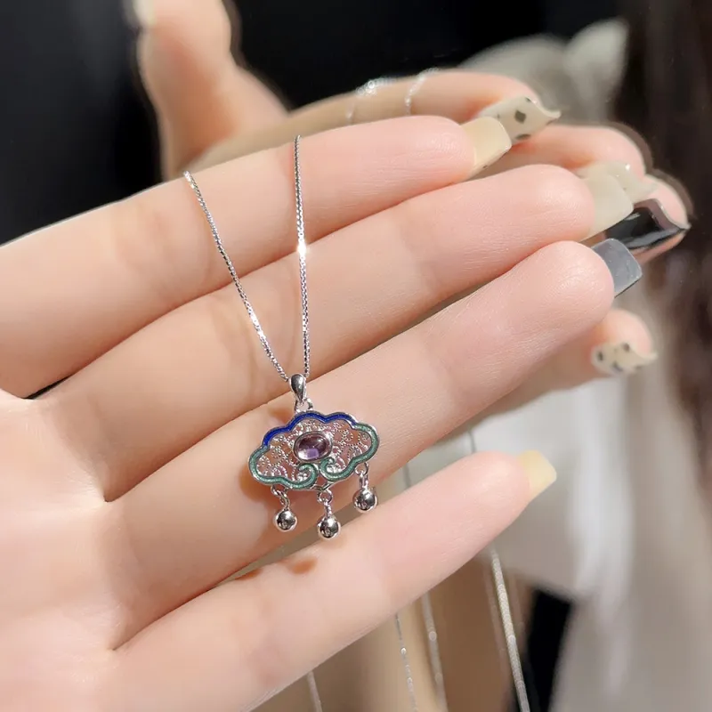 CLARKIA FLOWER 925 Sterling Silver Necklaces Women's-6