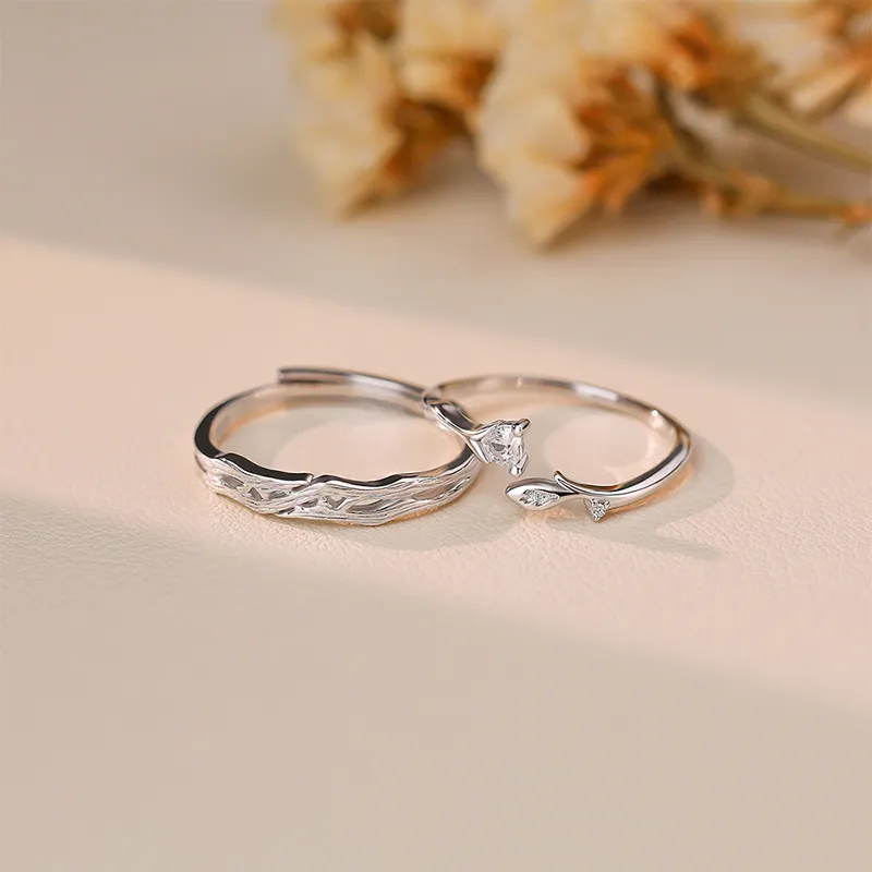 CLARKIA FLOWER S999 Fine Silver Rings Unisex-1