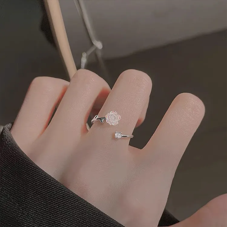 CLARKIA FLOWER S999 Fine Silver Rings Women's-9