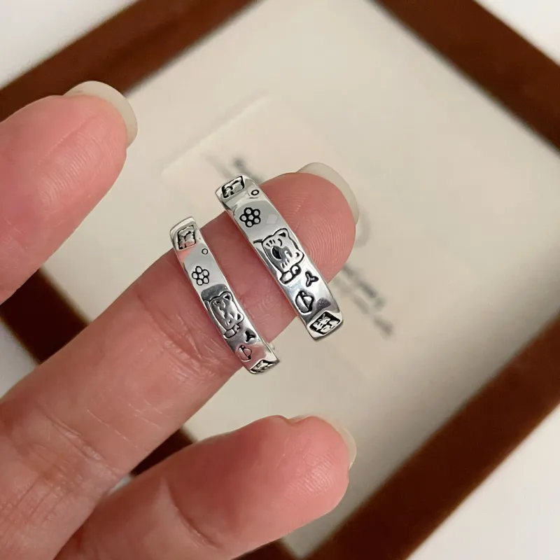 CLARKIA FLOWER S999 Fine Silver Rings Unisex-1