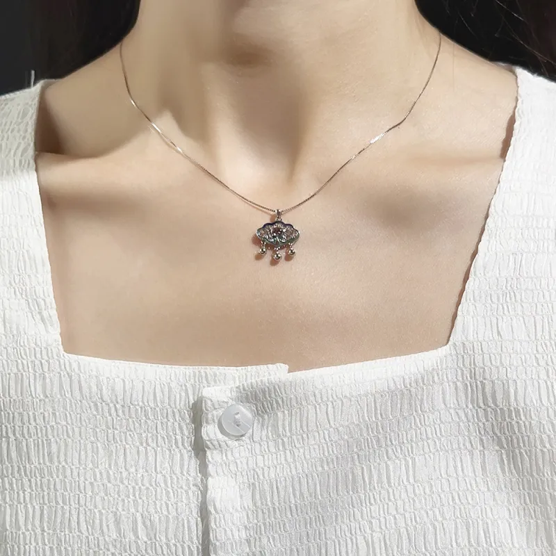 CLARKIA FLOWER 925 Sterling Silver Necklaces Women's-5